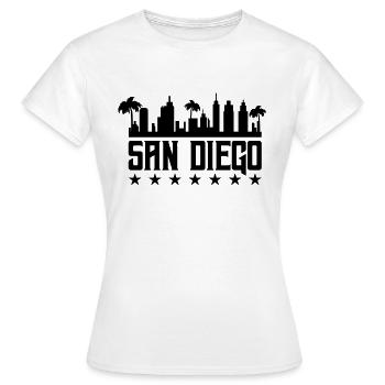 San Diego - Women's T-Shirt - white - Front - AI Model Female 172 dark (172cm)