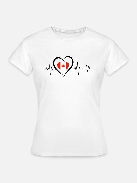Heartbeat Kanada - Frauen T-Shirt - Weiß