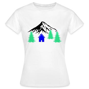 Cabane Berge - T-shirt Femme - blanc - Devant - AI Model Female 172 dark (172cm)