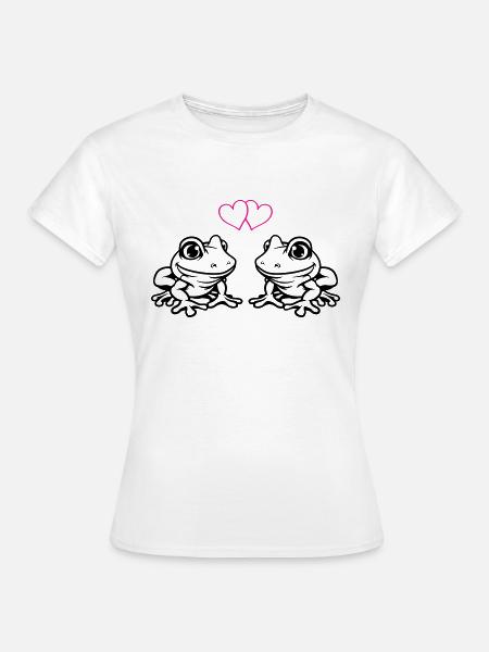 frosch comic love - Frauen T-Shirt - Weiß
