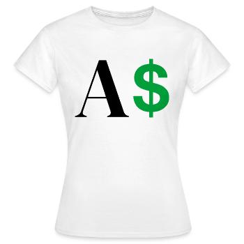 Dollar-Buchstabe - Frauen T-Shirt - Weiß - Vorne - AI Model Female 172 dark (172cm)