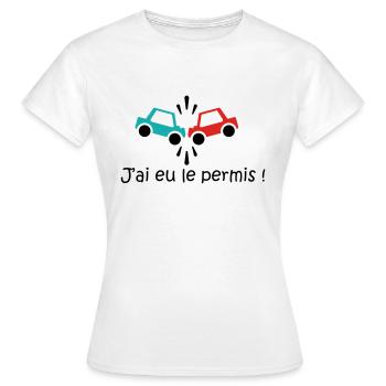 permis - T-shirt Femme - blanc - Devant - AI Model Female 172 dark (172cm)