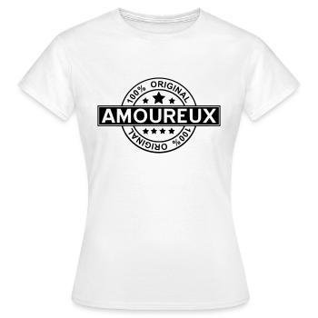 amoureux - T-shirt Femme - blanc - Devant - AI Model Female 172 dark (172cm)