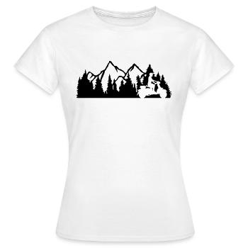 ausflug roller fahrer berge natur wildnis baeume w - Frauen T-Shirt - Weiß - Vorne - AI Model Female 172 dark (172cm)