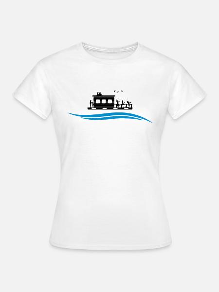 Hausboot Wasser - Frauen T-Shirt - Weiß