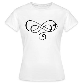 Schnörkel Dekor Ornament Symbol Zeichnung Infinity - Frauen T-Shirt - Weiß - Vorne - AI Model Female 172 dark (172cm)