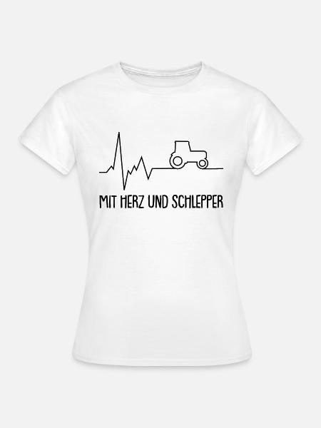 mit herz und schlepper - Frauen T-Shirt - Weiß