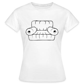 Canapé Canapé Salon Meubles - T-shirt Femme - blanc - Devant - AI Model Female 172 dark (172cm)