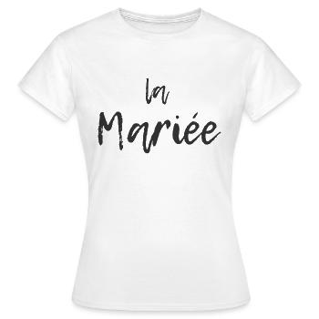 evjf humour team bride de la mariée - T-shirt Femme - blanc - Devant - AI Model Female 172 dark (172cm)