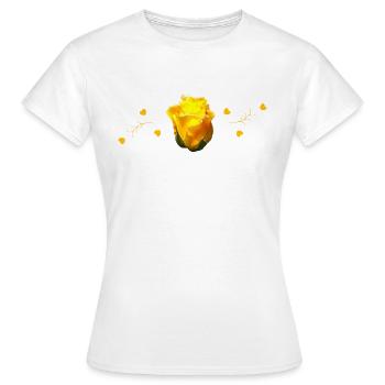 yellow roses - Women's T-Shirt - white - Front - AI Model Female 172 dark (172cm)