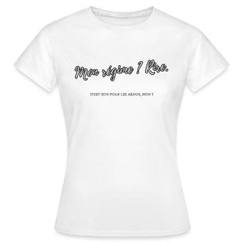 Régime - T-shirt Femme - blanc - Devant - AI Model Female 172 dark (172cm)