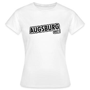 Augsburg 0821 Vorwahl - Frauen T-Shirt - Weiß - Vorne - AI Model Female 172 dark (172cm)