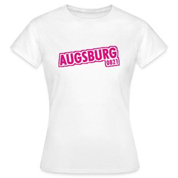 Augsburg 0821 Vorwahl - Frauen T-Shirt - Weiß - Vorne - AI Model Female 172 dark (172cm)