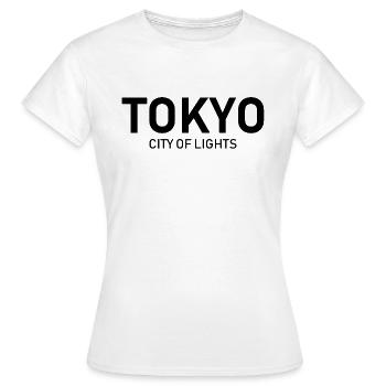 Tokyo - Ville Lumière - Japon - Vie nocturne - T-shirt Femme - blanc - Devant - AI Model Female 172 dark (172cm)