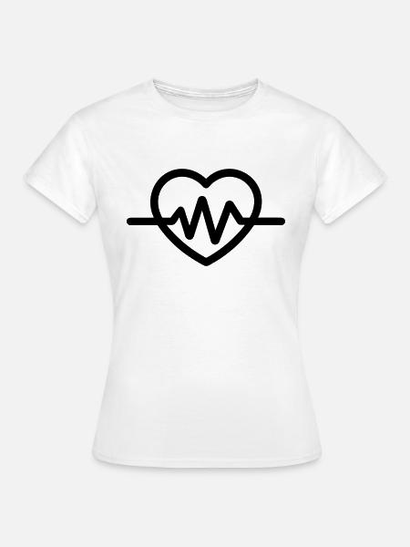 Herzschlag - Frauen T-Shirt - Weiß