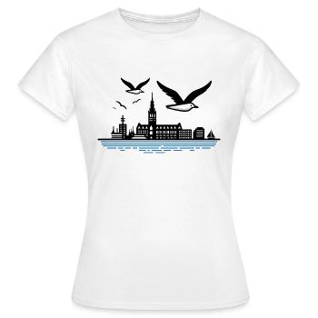 Hambourg Seagull Skyline Perle Alster Elbe Michel - T-shirt Femme - blanc - Devant - AI Model Female 172 dark (172cm)