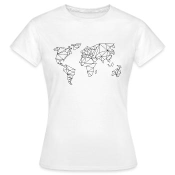 Weltkarte - Frauen T-Shirt - Weiß - Vorne - AI Model Female 172 dark (172cm)