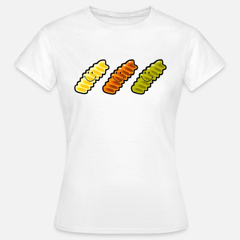 Pasta Fusilli sorridente - Maglietta da donna - bianco