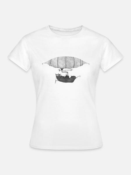 Fantasie Luftschiff - Frauen T-Shirt - Weiß