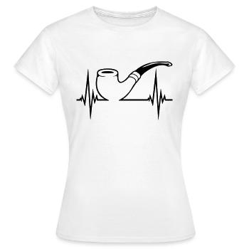 Pulsation de pipe de tabac Heartbeat - T-shirt Femme - blanc - Devant - AI Model Female 172 dark (172cm)