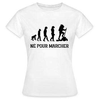né pour marcher - T-shirt Femme - blanc - Devant - AI Model Female 172 dark (172cm)