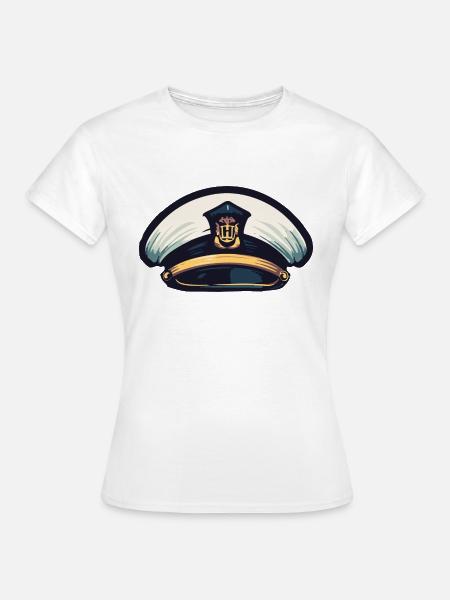 Captain Matrose Mütze - Frauen T-Shirt - Weiß