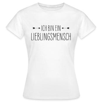 Ich bin ein Lieblingsmensch - Frauen T-Shirt - Weiß - Vorne - AI Model Female 172 dark (172cm)