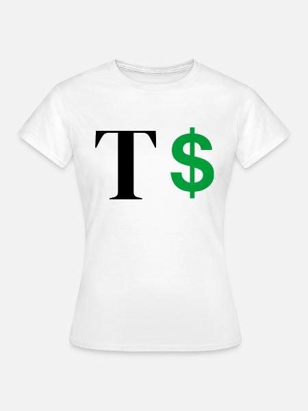 Buchstabe t Dollar - Frauen T-Shirt - Weiß