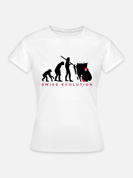 Evolution Bauer Schweiz - Frauen T-Shirt - Weiß