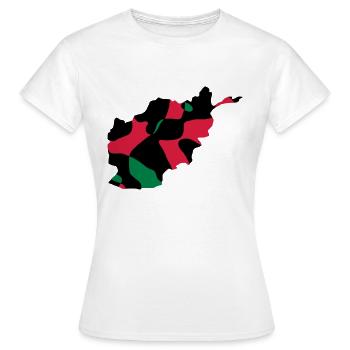 AFGHANISTAN / افغانستان - MAP - CAMO / CAMOUFLAGE - Women's T-Shirt - white - Front - AI Model Female 172 dark (172cm)