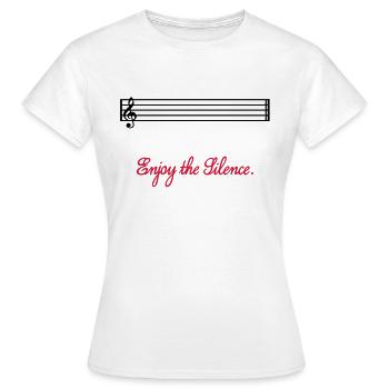 enjoy the silence - Frauen T-Shirt - Weiß - Vorne - AI Model Female 172 dark (172cm)