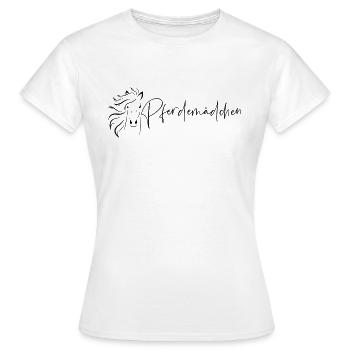 Pferdemädchen mit Pferdekopf für Pferdeliebhaber - Frauen T-Shirt - Weiß - Vorne - AI Model Female 172 dark (172cm)