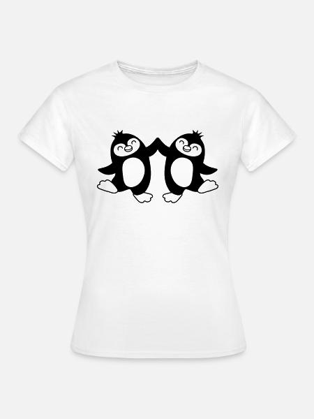 Begrüßung Pinguine High Five - Frauen T-Shirt - Weiß
