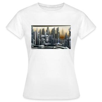 City of the future - Women's T-Shirt - white - Front - AI Model Female 172 dark (172cm)