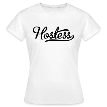 Hôtesse - T-shirt Femme - blanc - Devant - AI Model Female 172 dark (172cm)