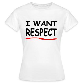 Respect - T-shirt Femme - blanc - Devant - AI Model Female 172 dark (172cm)
