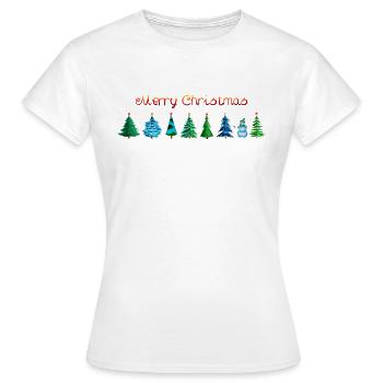 Sapins de Noël à étoiles rouges isolés - T-shirt Femme - blanc - Devant - AI Model Female 172 dark (172cm)