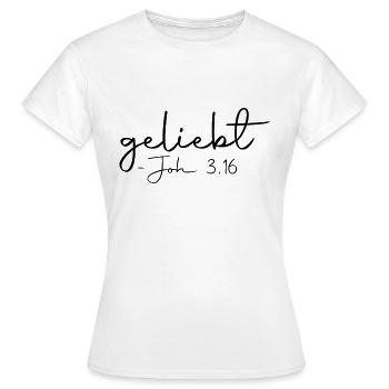 bien-aimé - T-shirt Femme - blanc - Devant - AI Model Female 172 dark (172cm)