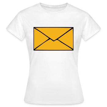 Briefumschlag - Frauen T-Shirt - Weiß - Vorne - AI Model Female 172 dark (172cm)