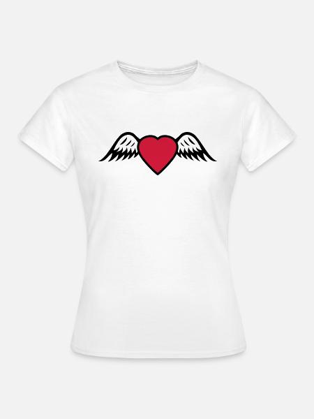 Herz Flügel - Frauen T-Shirt - Weiß