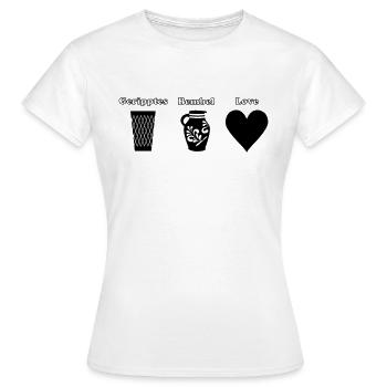 Geripptes Bembel Love - Frauen T-Shirt - Weiß - Vorne - AI Model Female 172 dark (172cm)