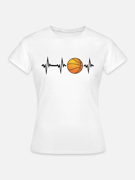Mein Herz schlägt für Basketball - Frauen T-Shirt - Weiß