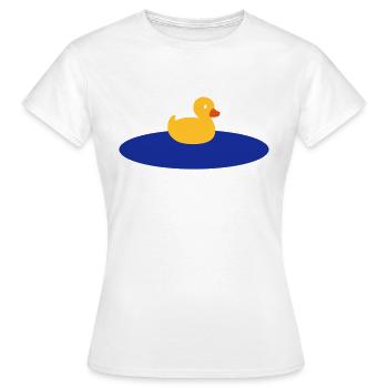 Quietscheente auf dem See - Frauen T-Shirt - Weiß - Vorne - AI Model Female 172 dark (172cm)