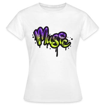 Graffiti-Musik-Ambiente - Frauen T-Shirt - Weiß - Vorne - AI Model Female 172 dark (172cm)
