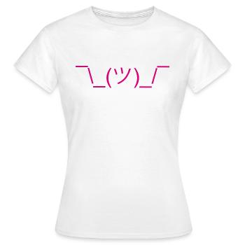 meh art ascii ¯ \ _ (ツ) _ / ¯ Internet émoticône emoji - T-shirt Femme - blanc - Devant - AI Model Female 172 dark (172cm)
