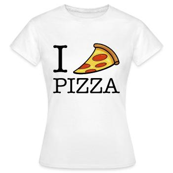 J'aime la pizza - Déclaration d'amour de Pizza Italy - T-shirt Femme - blanc - Devant - AI Model Female 172 dark (172cm)