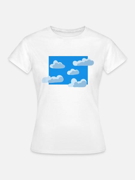 Blauer Wolkenhimmel - Frauen T-Shirt - Weiß