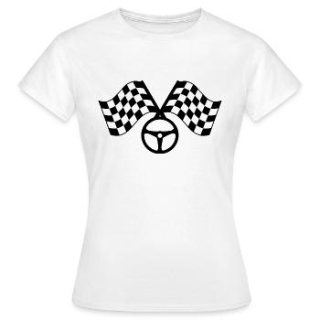 racing flag/ Zielflagge Design - Frauen T-Shirt - Weiß - Vorne - AI Model Female 172 dark (172cm)