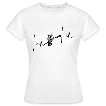 Feuerwehrmann Herzfrequenz - Frauen T-Shirt - Weiß - Vorne - AI Model Female 172 dark (172cm)