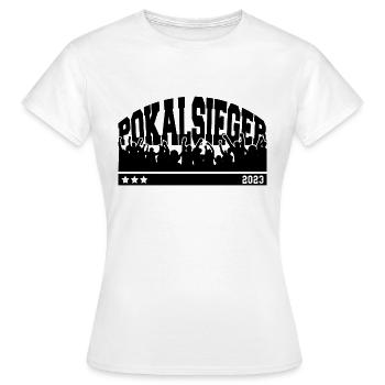Pokalsieger 2023 - So sehen Sieger aus - Frauen T-Shirt - Weiß - Vorne - AI Model Female 172 dark (172cm)